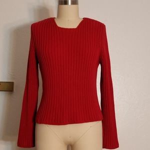 The Limited Red Orange Ribbed Sweater Size M